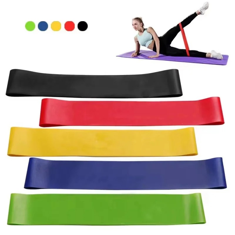 Crossfit Workout With Equipment - Training Fitness Rubber Resistance Bands Yoga