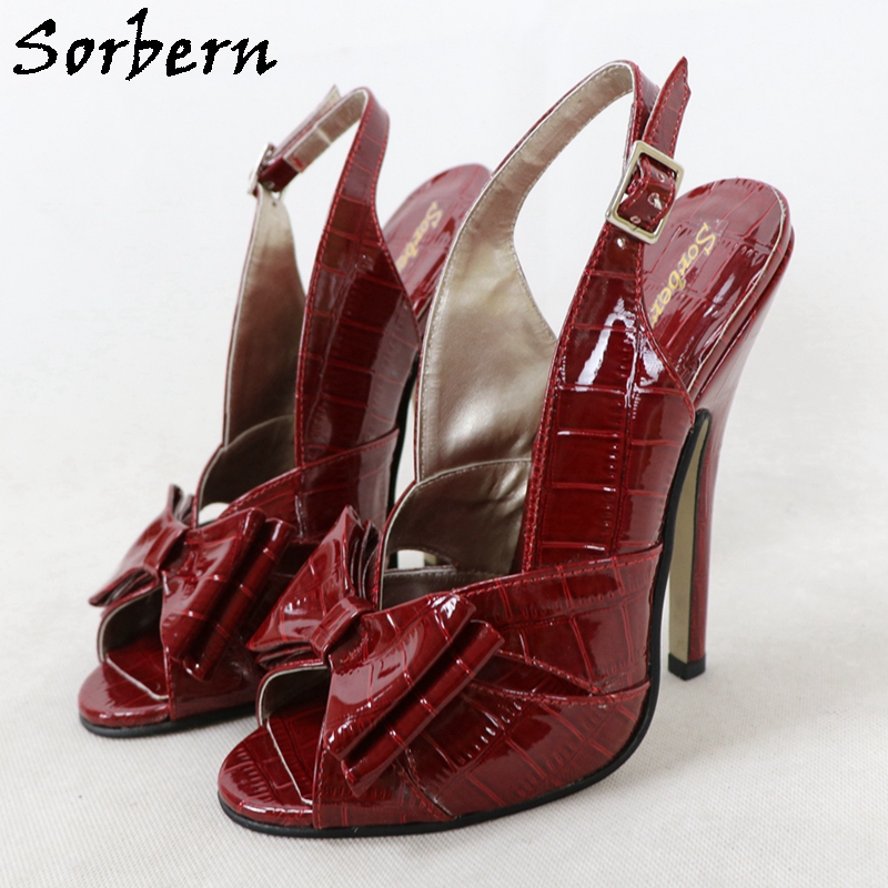 Crossfit Guy - Sorbern Sexy Wine Red Crocodile Sandals