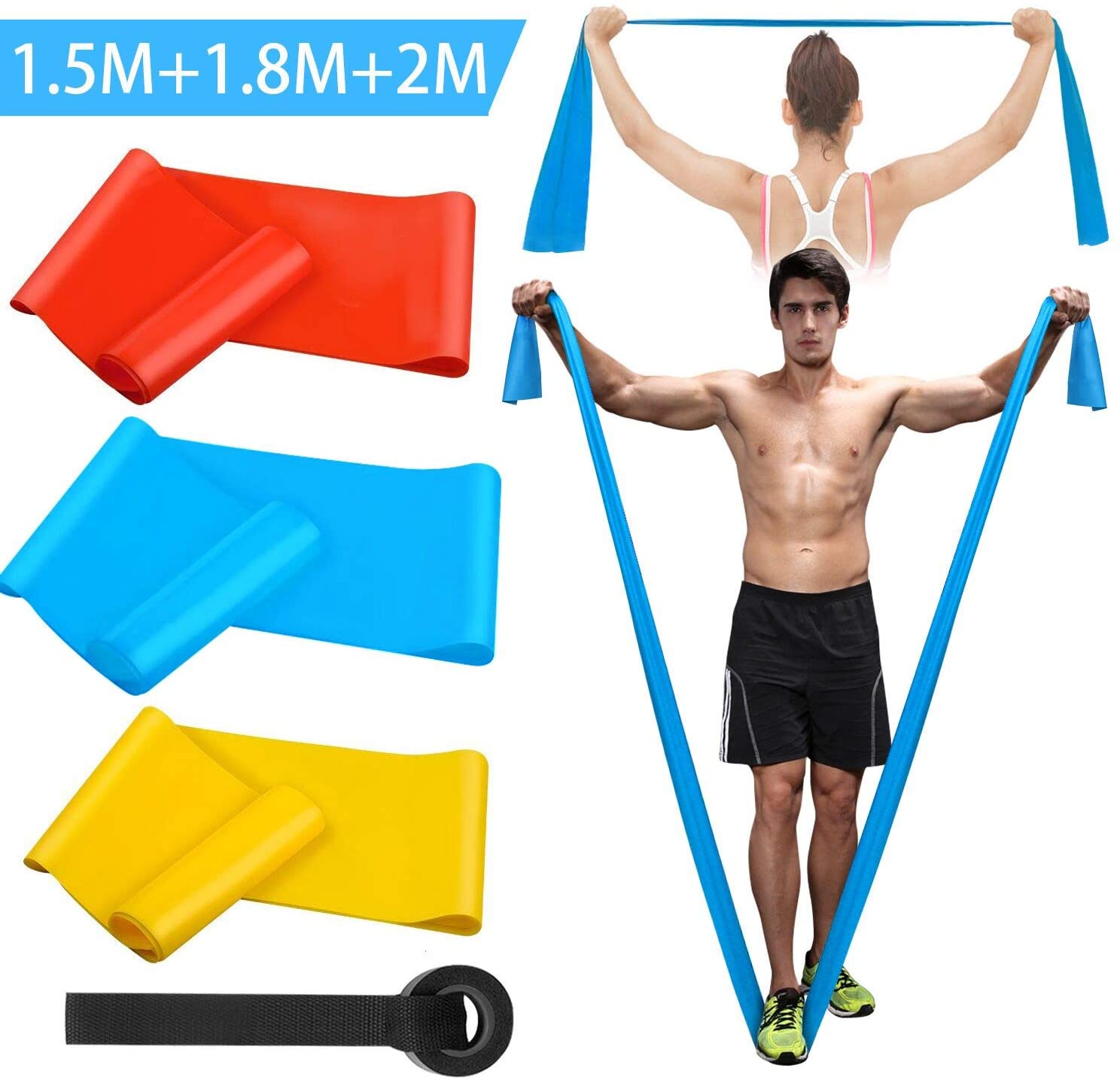 Crossfit Accessories - Elastic Fitness Bands 3Pcs Resistance Bands
