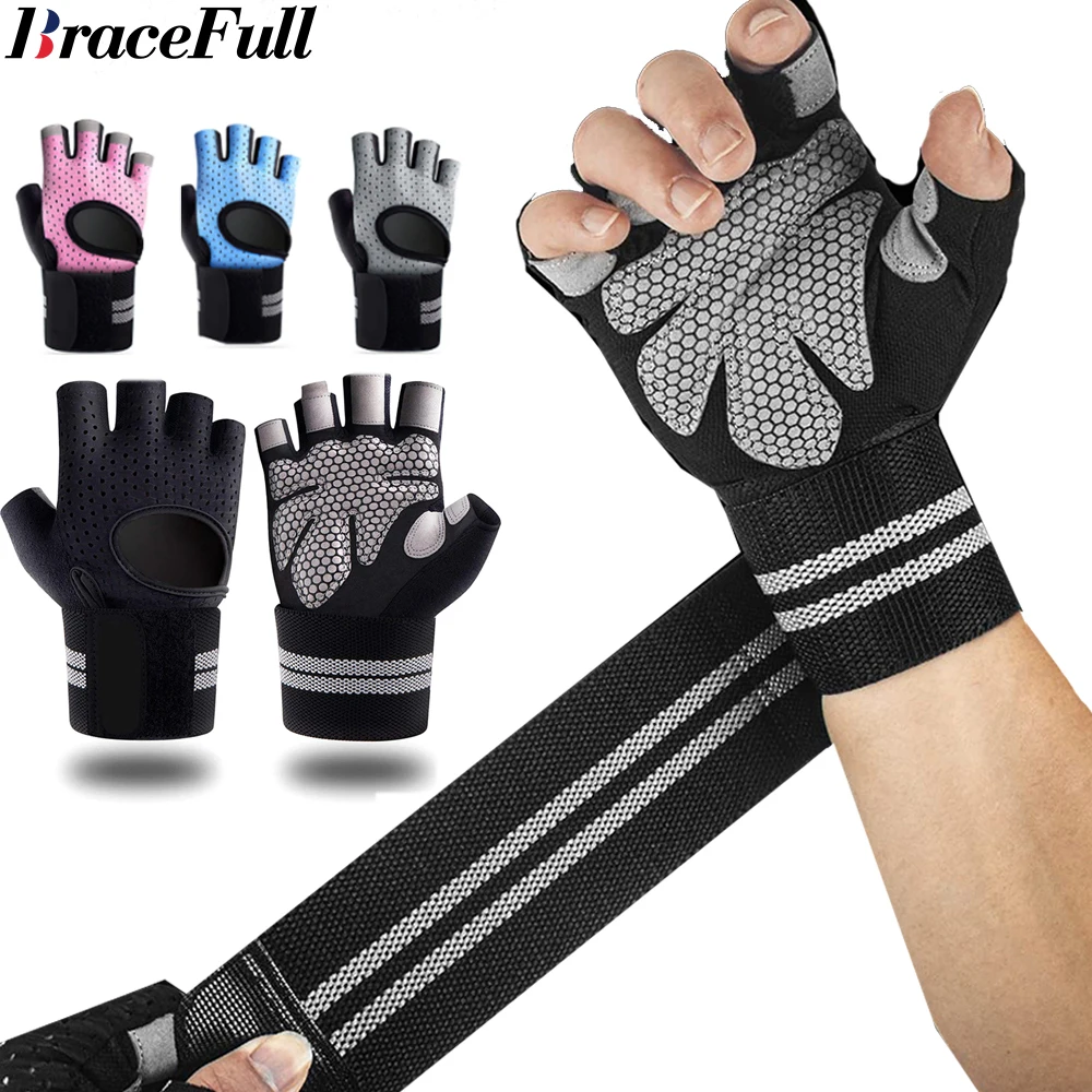 Crossfit Workout With Equipment - 1Pair Half Finger Gym Fitness Gloves