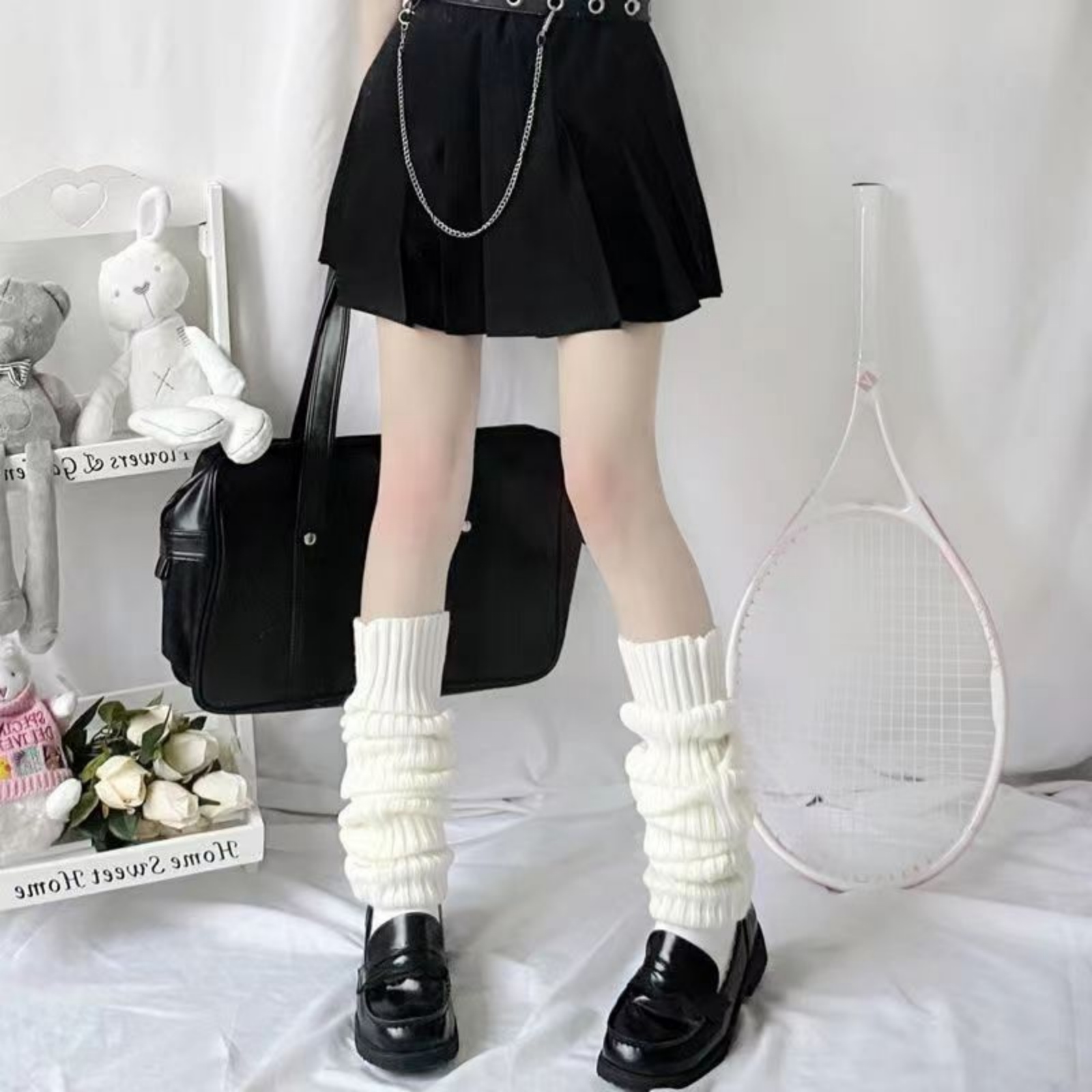 Korean Style Knitted Leg Warme - Knee Sleeve Pair review and price