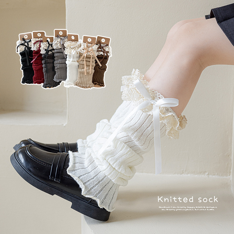 1 pair Y2K Lace Ribbon Leg War - Knee Sleeve Pair review and price