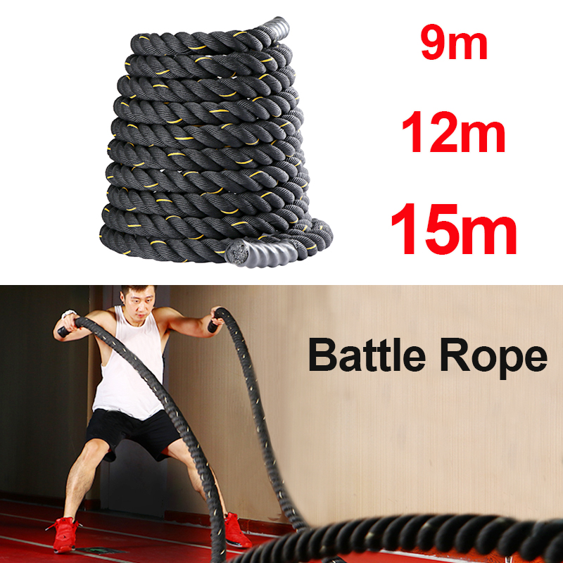 9M/12M/15M Fitness Battle Rope - Crossfit Workout With Equipment review and price